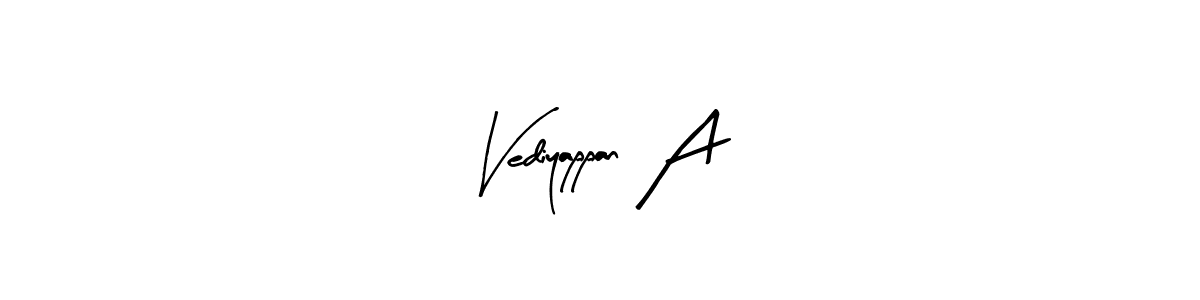 It looks lik you need a new signature style for name Vediyappan A. Design unique handwritten (Arty Signature) signature with our free signature maker in just a few clicks. Vediyappan A signature style 8 images and pictures png
