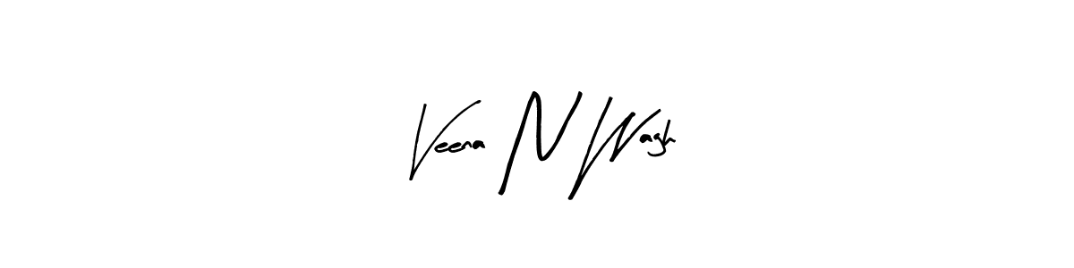 Create a beautiful signature design for name Veena N Wagh. With this signature (Arty Signature) fonts, you can make a handwritten signature for free. Veena N Wagh signature style 8 images and pictures png