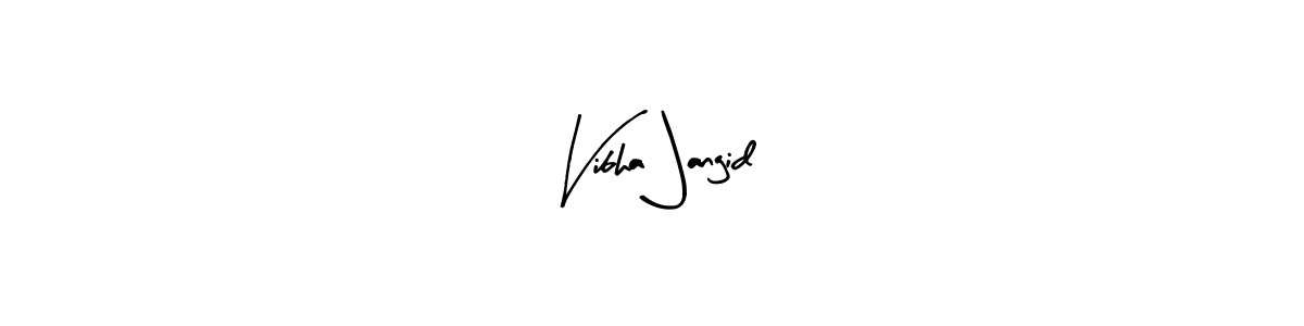 You should practise on your own different ways (Arty Signature) to write your name (Vibha Jangid) in signature. don't let someone else do it for you. Vibha Jangid signature style 8 images and pictures png