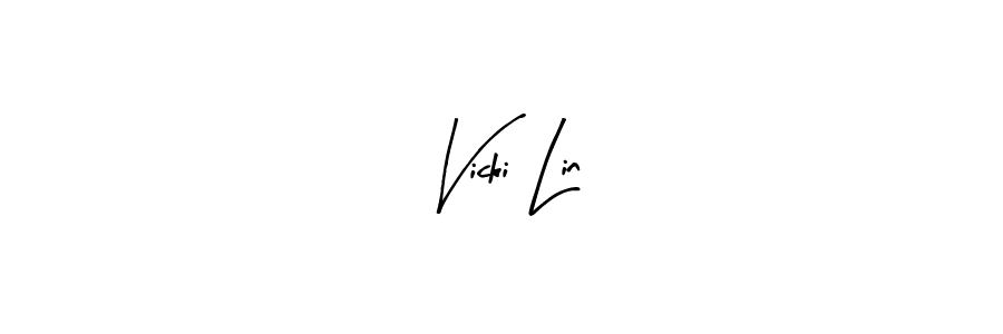 How to make Vicki Lin name signature. Use Arty Signature style for creating short signs online. This is the latest handwritten sign. Vicki Lin signature style 8 images and pictures png