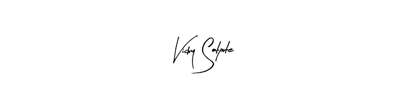 Similarly Arty Signature is the best handwritten signature design. Signature creator online .You can use it as an online autograph creator for name Vicky Satpute. Vicky Satpute signature style 8 images and pictures png