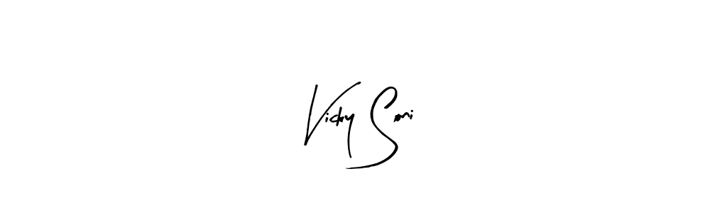 Arty Signature is a professional signature style that is perfect for those who want to add a touch of class to their signature. It is also a great choice for those who want to make their signature more unique. Get Vicky Soni name to fancy signature for free. Vicky Soni signature style 8 images and pictures png