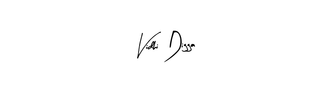 Similarly Arty Signature is the best handwritten signature design. Signature creator online .You can use it as an online autograph creator for name Vidhi Digga. Vidhi Digga signature style 8 images and pictures png