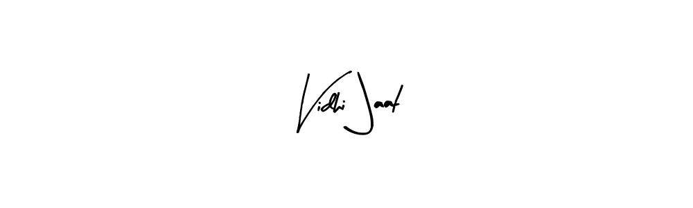 How to make Vidhi Jaat name signature. Use Arty Signature style for creating short signs online. This is the latest handwritten sign. Vidhi Jaat signature style 8 images and pictures png