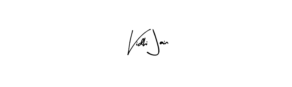 How to make Vidhi Jain name signature. Use Arty Signature style for creating short signs online. This is the latest handwritten sign. Vidhi Jain signature style 8 images and pictures png