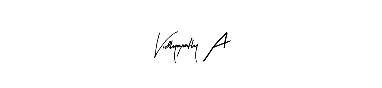 It looks lik you need a new signature style for name Vidhyapathy A. Design unique handwritten (Arty Signature) signature with our free signature maker in just a few clicks. Vidhyapathy A signature style 8 images and pictures png