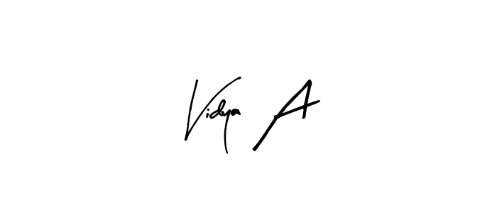 Create a beautiful signature design for name Vidya A. With this signature (Arty Signature) fonts, you can make a handwritten signature for free. Vidya A signature style 8 images and pictures png