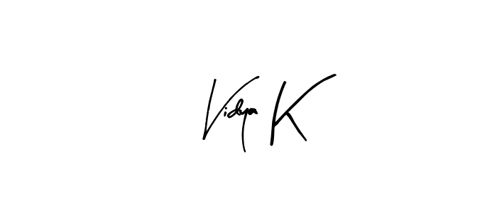 Design your own signature with our free online signature maker. With this signature software, you can create a handwritten (Arty Signature) signature for name Vidya K. Vidya K signature style 8 images and pictures png