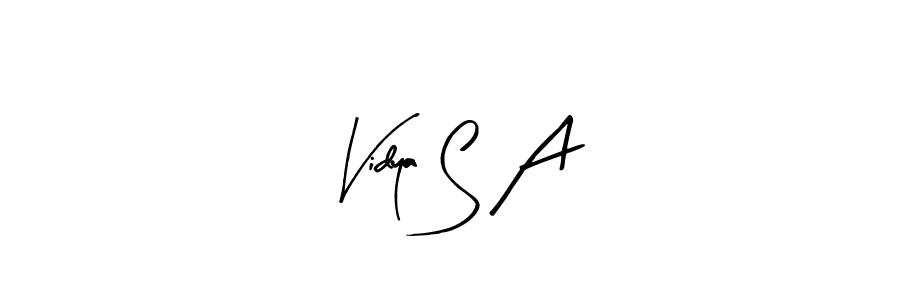 How to make Vidya S A signature? Arty Signature is a professional autograph style. Create handwritten signature for Vidya S A name. Vidya S A signature style 8 images and pictures png