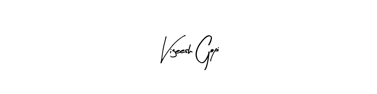 if you are searching for the best signature style for your name Vigeesh Gopi. so please give up your signature search. here we have designed multiple signature styles  using Arty Signature. Vigeesh Gopi signature style 8 images and pictures png