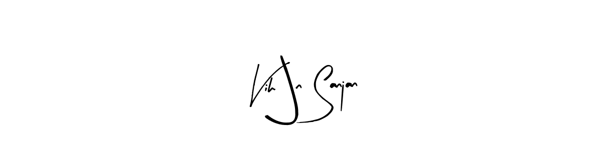 The best way (Arty Signature) to make a short signature is to pick only two or three words in your name. The name Vih@n Sanjan include a total of six letters. For converting this name. Vih@n Sanjan signature style 8 images and pictures png