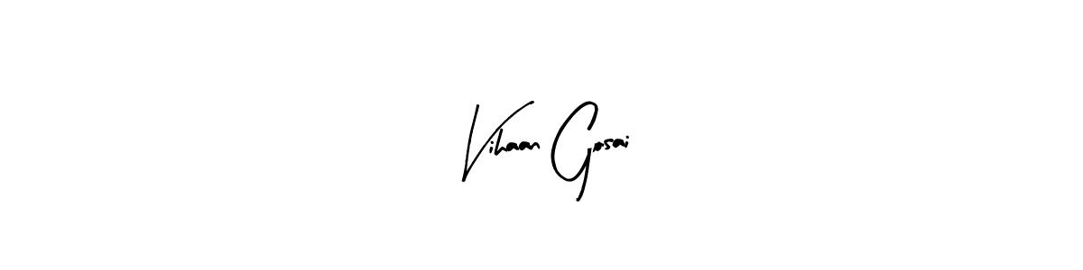 This is the best signature style for the Vihaan Gosai name. Also you like these signature font (Arty Signature). Mix name signature. Vihaan Gosai signature style 8 images and pictures png