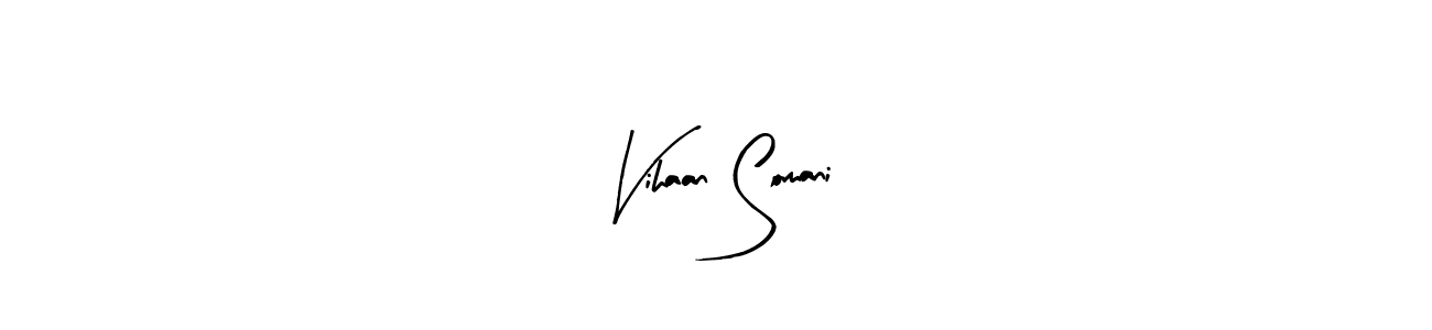 Arty Signature is a professional signature style that is perfect for those who want to add a touch of class to their signature. It is also a great choice for those who want to make their signature more unique. Get Vihaan Somani name to fancy signature for free. Vihaan Somani signature style 8 images and pictures png