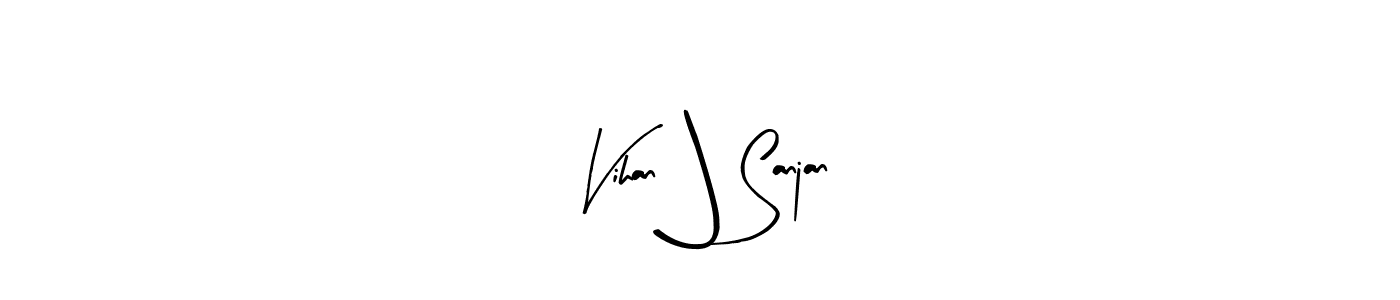 Similarly Arty Signature is the best handwritten signature design. Signature creator online .You can use it as an online autograph creator for name Vihan @ Sanjan. Vihan @ Sanjan signature style 8 images and pictures png