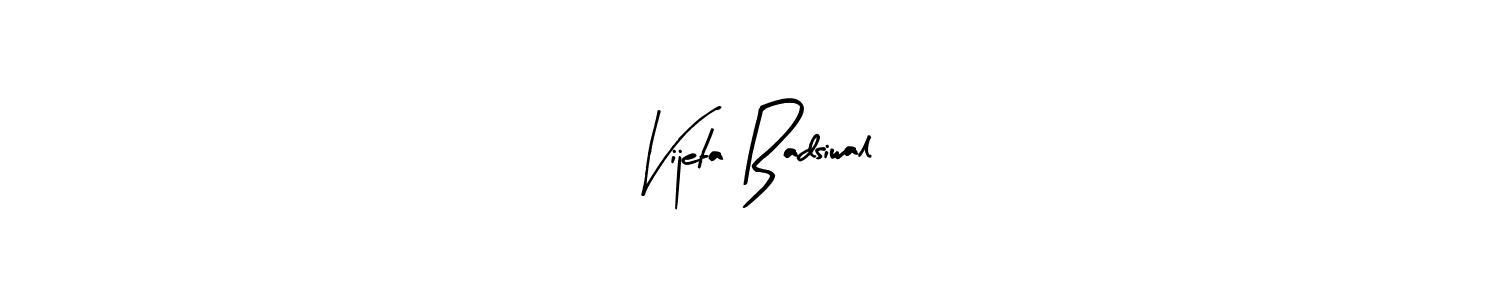 It looks lik you need a new signature style for name Vijeta Badsiwal. Design unique handwritten (Arty Signature) signature with our free signature maker in just a few clicks. Vijeta Badsiwal signature style 8 images and pictures png