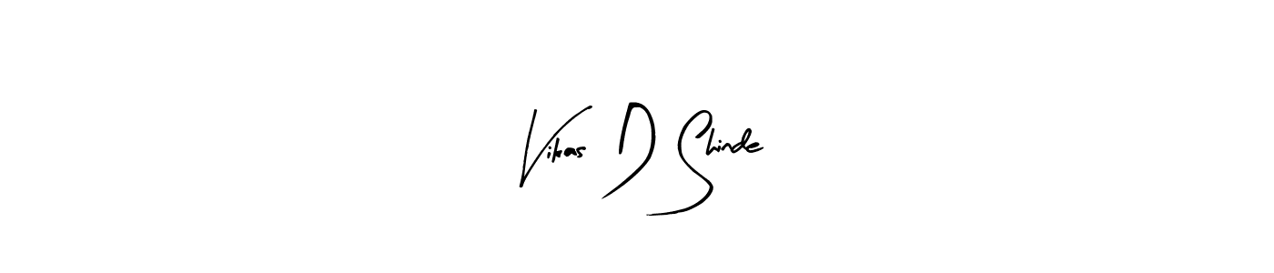 Arty Signature is a professional signature style that is perfect for those who want to add a touch of class to their signature. It is also a great choice for those who want to make their signature more unique. Get Vikas D Shinde name to fancy signature for free. Vikas D Shinde signature style 8 images and pictures png