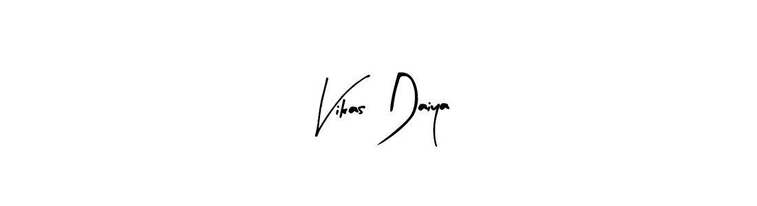 Also we have Vikas Daiya name is the best signature style. Create professional handwritten signature collection using Arty Signature autograph style. Vikas Daiya signature style 8 images and pictures png