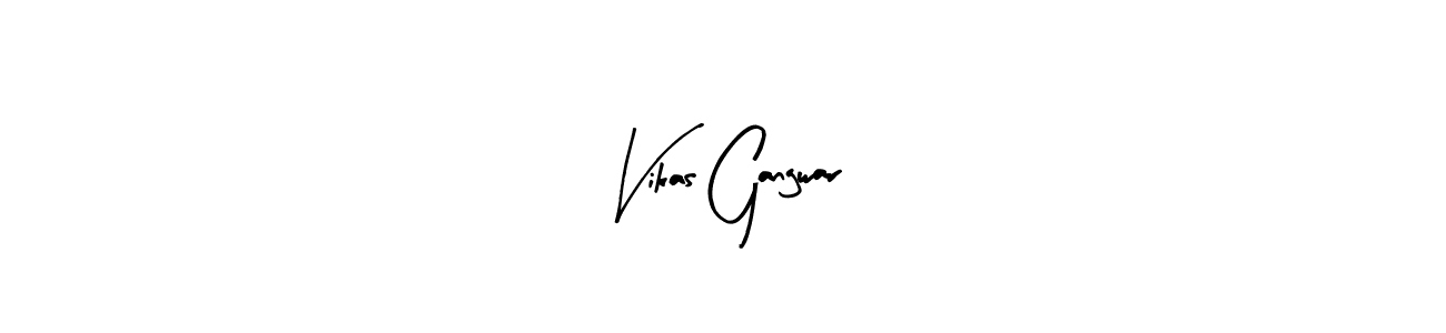 Similarly Arty Signature is the best handwritten signature design. Signature creator online .You can use it as an online autograph creator for name Vikas Gangwar. Vikas Gangwar signature style 8 images and pictures png