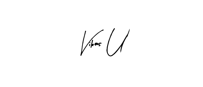 Design your own signature with our free online signature maker. With this signature software, you can create a handwritten (Arty Signature) signature for name Vikas U. Vikas U signature style 8 images and pictures png