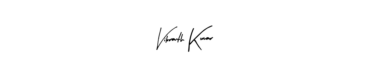 The best way (Arty Signature) to make a short signature is to pick only two or three words in your name. The name Vikranth Kumar include a total of six letters. For converting this name. Vikranth Kumar signature style 8 images and pictures png