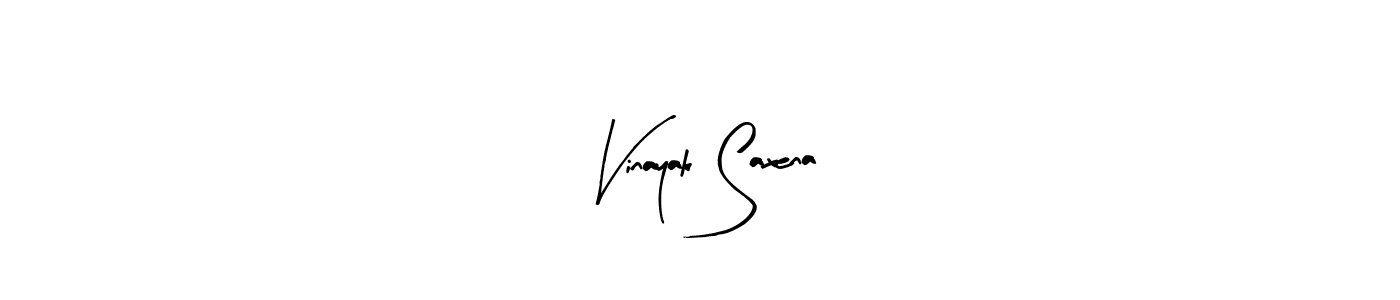 How to make Vinayak Saxena name signature. Use Arty Signature style for creating short signs online. This is the latest handwritten sign. Vinayak Saxena signature style 8 images and pictures png