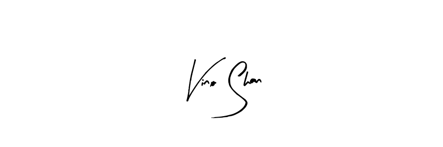 How to make Vino Shan name signature. Use Arty Signature style for creating short signs online. This is the latest handwritten sign. Vino Shan signature style 8 images and pictures png