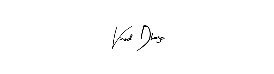 if you are searching for the best signature style for your name Vinod Dhage. so please give up your signature search. here we have designed multiple signature styles  using Arty Signature. Vinod Dhage signature style 8 images and pictures png