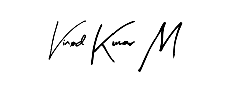 Create your official email sign-off with Vinod Kumar M name in Arty Signature style. Crisp, clean, and perfectly legible across all screens. Vinod Kumar M signature style 8 images and pictures png
