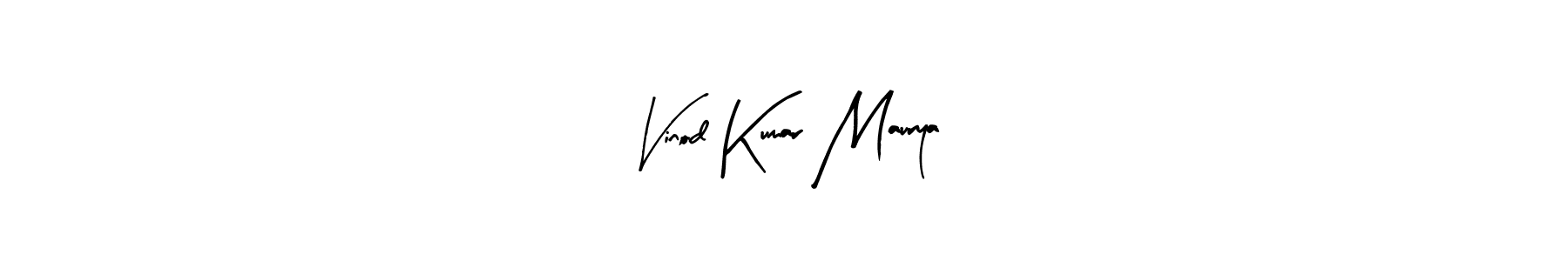 How to make Vinod Kumar Maurya name signature. Use Arty Signature style for creating short signs online. This is the latest handwritten sign. Vinod Kumar Maurya signature style 8 images and pictures png