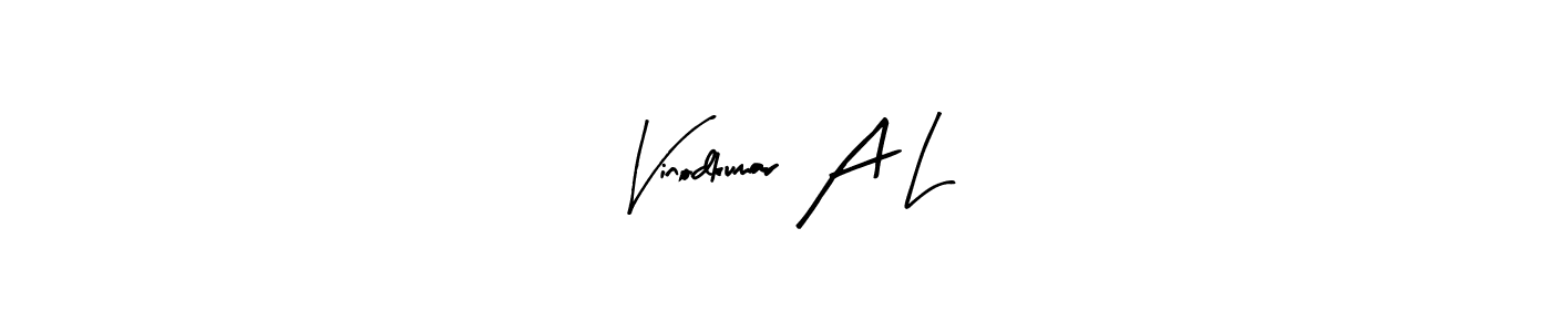 Make a beautiful signature design for name Vinodkumar A L. With this signature (Arty Signature) style, you can create a handwritten signature for free. Vinodkumar A L signature style 8 images and pictures png