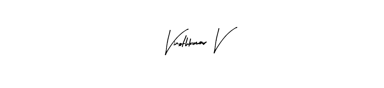 Create a beautiful signature design for name Vinothkumar V. With this signature (Arty Signature) fonts, you can make a handwritten signature for free. Vinothkumar V signature style 8 images and pictures png