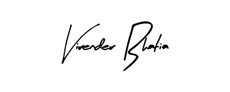 The Arty Signature font transforms the name Virender Bhatia into an executive sign with sharp precision and distinguished character. Virender Bhatia signature style 8 images and pictures png