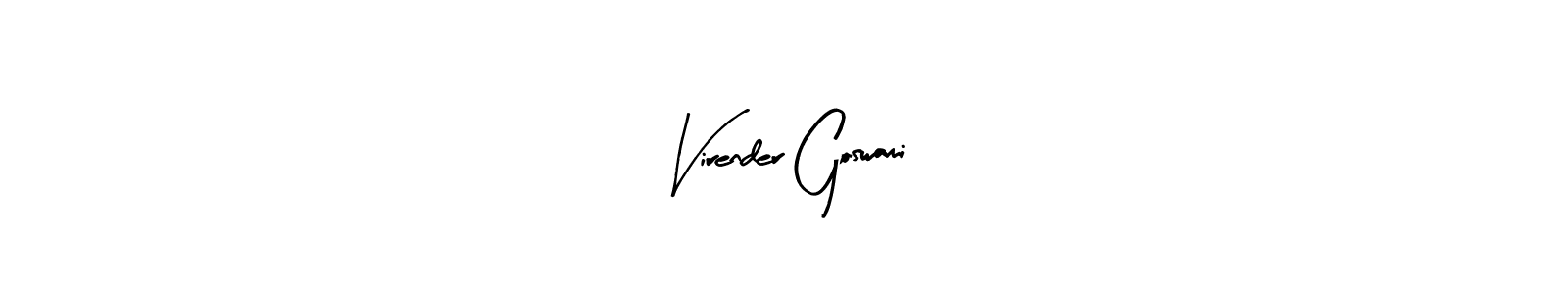 How to make Virender Goswami name signature. Use Arty Signature style for creating short signs online. This is the latest handwritten sign. Virender Goswami signature style 8 images and pictures png