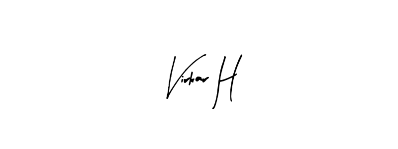 Use a signature maker to create a handwritten signature online. With this signature software, you can design (Arty Signature) your own signature for name Virkar H. Virkar H signature style 8 images and pictures png
