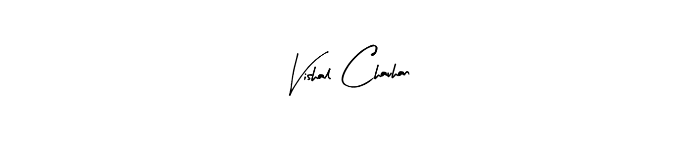 How to make Vishal Chauhan name signature. Use Arty Signature style for creating short signs online. This is the latest handwritten sign. Vishal Chauhan signature style 8 images and pictures png