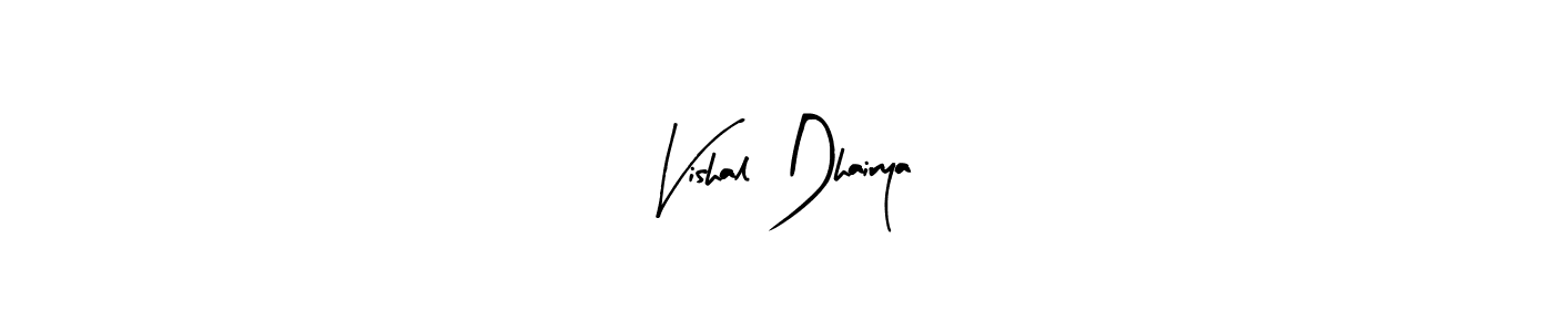 How to make Vishal Dhairya name signature. Use Arty Signature style for creating short signs online. This is the latest handwritten sign. Vishal Dhairya signature style 8 images and pictures png