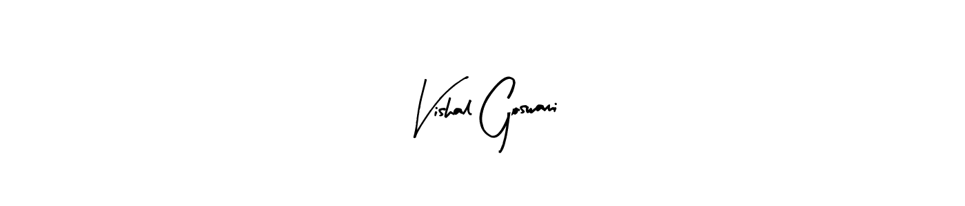 Create a beautiful signature design for name Vishal Goswami. With this signature (Arty Signature) fonts, you can make a handwritten signature for free. Vishal Goswami signature style 8 images and pictures png