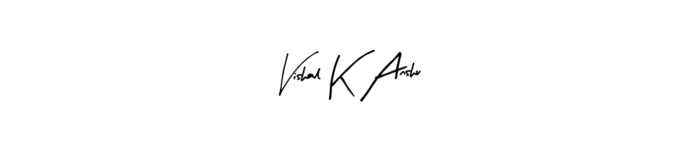 Design your own signature with our free online signature maker. With this signature software, you can create a handwritten (Arty Signature) signature for name Vishal K Anshu. Vishal K Anshu signature style 8 images and pictures png