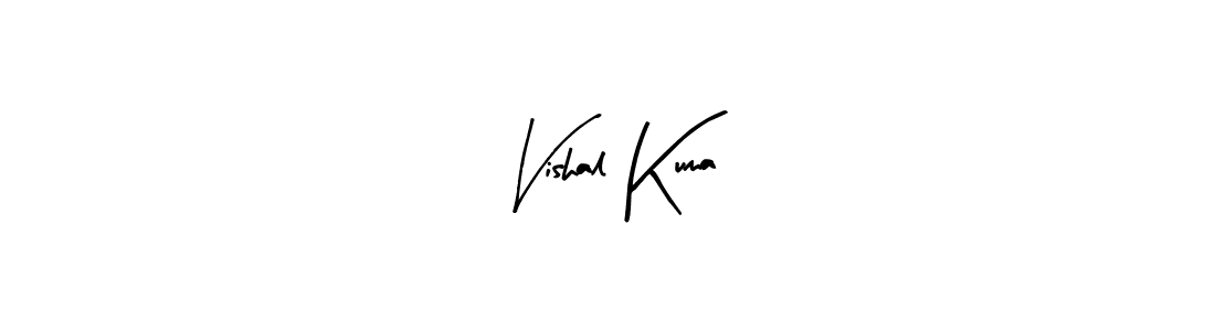 Similarly Arty Signature is the best handwritten signature design. Signature creator online .You can use it as an online autograph creator for name Vishal Kuma. Vishal Kuma signature style 8 images and pictures png