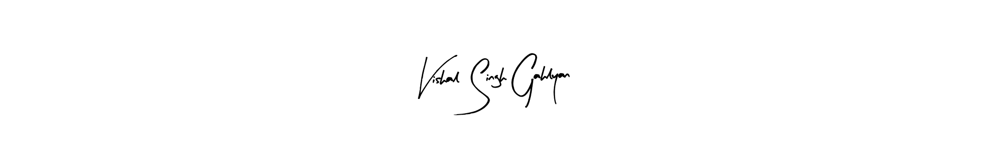 Create a beautiful signature design for name Vishal Singh Gahlyan. With this signature (Arty Signature) fonts, you can make a handwritten signature for free. Vishal Singh Gahlyan signature style 8 images and pictures png