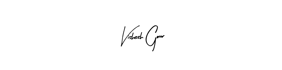 Vishesh Gour stylish signature style. Best Handwritten Sign (Arty Signature) for my name. Handwritten Signature Collection Ideas for my name Vishesh Gour. Vishesh Gour signature style 8 images and pictures png
