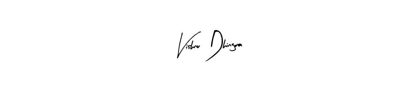 The best way (Arty Signature) to make a short signature is to pick only two or three words in your name. The name Vishnu Dhingra include a total of six letters. For converting this name. Vishnu Dhingra signature style 8 images and pictures png