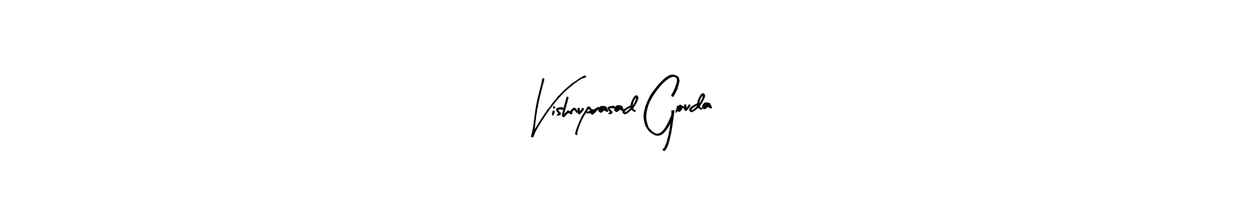 This is the best signature style for the Vishnuprasad Gouda name. Also you like these signature font (Arty Signature). Mix name signature. Vishnuprasad Gouda signature style 8 images and pictures png