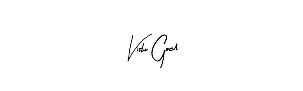 Create a beautiful signature design for name Vishu Goel. With this signature (Arty Signature) fonts, you can make a handwritten signature for free. Vishu Goel signature style 8 images and pictures png