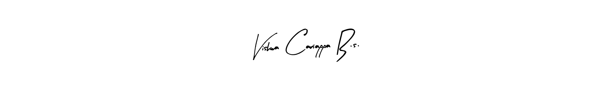 Arty Signature is a professional signature style that is perfect for those who want to add a touch of class to their signature. It is also a great choice for those who want to make their signature more unique. Get Vishwa Cariappa B.s. name to fancy signature for free. Vishwa Cariappa B.s. signature style 8 images and pictures png