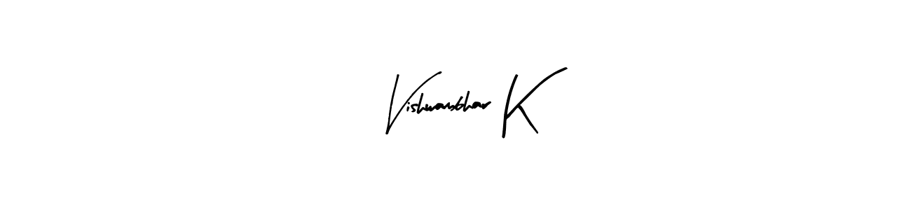 The best way (Arty Signature) to make a short signature is to pick only two or three words in your name. The name Vishwambhar K include a total of six letters. For converting this name. Vishwambhar K signature style 8 images and pictures png