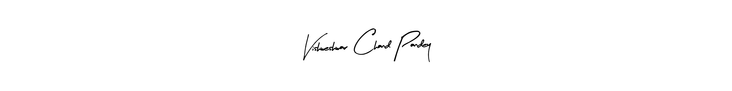 Arty Signature is a professional signature style that is perfect for those who want to add a touch of class to their signature. It is also a great choice for those who want to make their signature more unique. Get Vishweshwar Chand Pandey name to fancy signature for free. Vishweshwar Chand Pandey signature style 8 images and pictures png