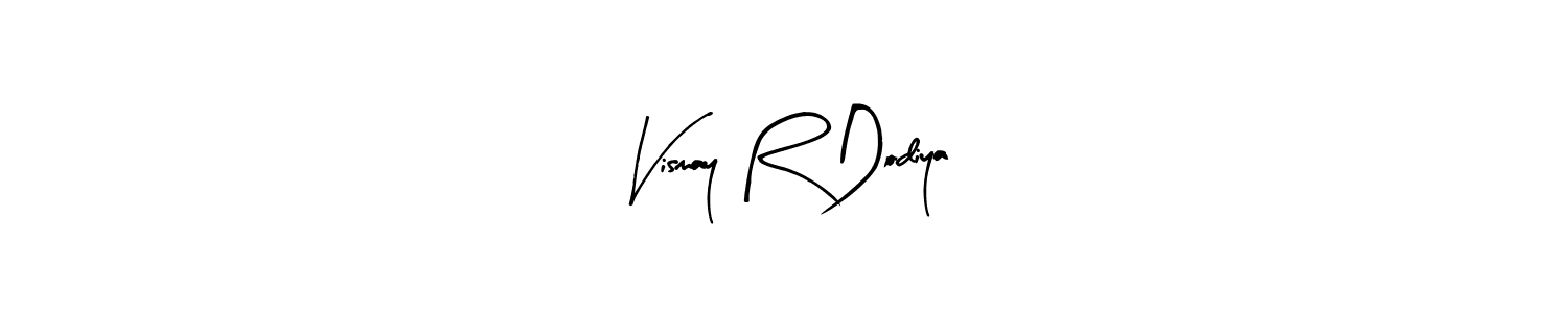 How to make Vismay R Dodiya name signature. Use Arty Signature style for creating short signs online. This is the latest handwritten sign. Vismay R Dodiya signature style 8 images and pictures png