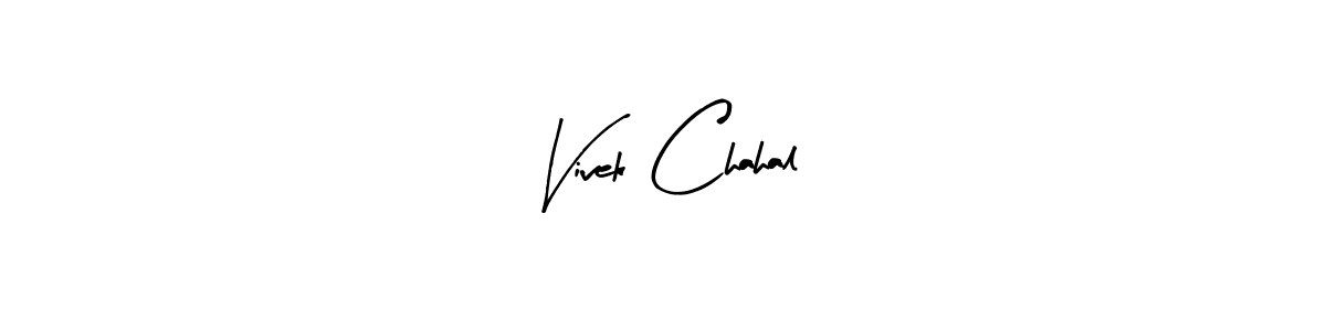 if you are searching for the best signature style for your name Vivek Chahal. so please give up your signature search. here we have designed multiple signature styles  using Arty Signature. Vivek Chahal signature style 8 images and pictures png