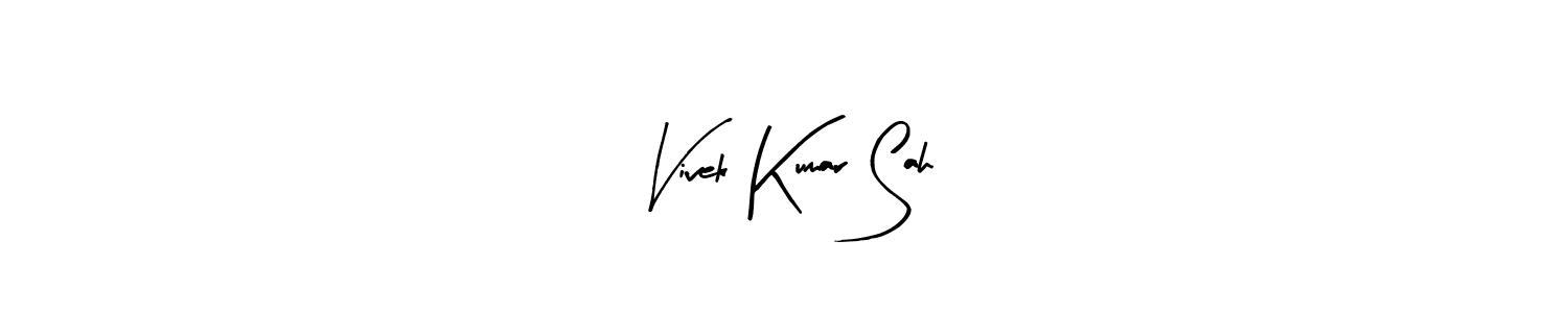 How to make Vivek Kumar Sah name signature. Use Arty Signature style for creating short signs online. This is the latest handwritten sign. Vivek Kumar Sah signature style 8 images and pictures png
